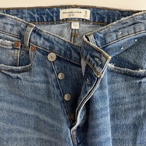 Abercrombie & Fitch Curve Love The Dad High Rise Jean Button Fly Crossover Waist - Picture 11 of 13